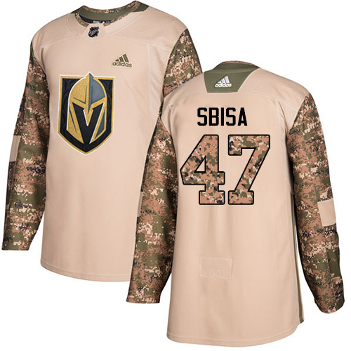 Adidas Golden Knights #47 Luca Sbisa Camo Authentic Veterans Day Stitched NHL Jersey - Click Image to Close